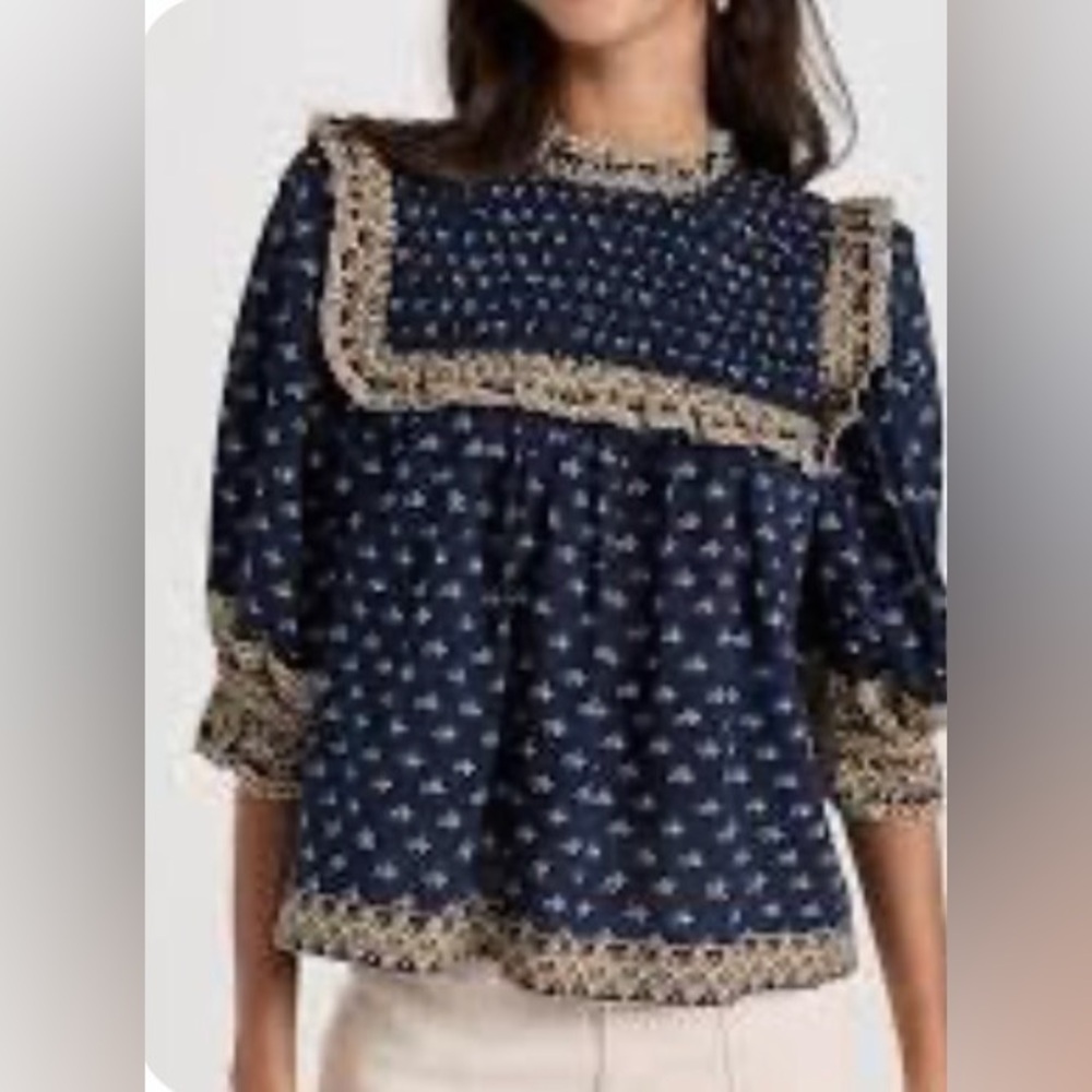 Sea New York Arlita Print Puff Sleeve Top